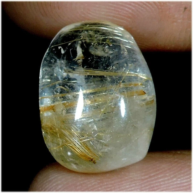 18.60Cts Antique Natural Golden Needles Rutile Quartz Oval Cabochon Gemstone s45 - Image 1 of 2