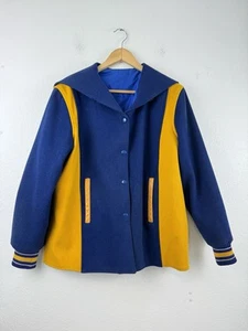 Vintage Wool Varsity Jacket Blue Yellow - Picture 1 of 14