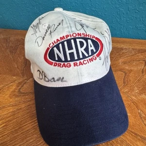 NHRA Autographed Hat Signed By 9 Drivers Main Gate Championship Drag Racing - Picture 1 of 7
