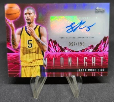2023 - 24 Topps 午夜 - Jalen Rose - 粉红色“地平线签名”签名 SP#097/199 — 第 1/3 张图片
