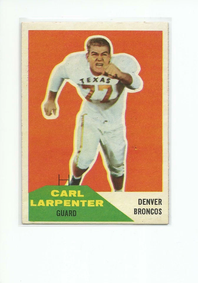 CARL LARPENTER 1960 Fleer Football card #60 Denver Broncos EX+/NR MT - Image 1 of 1