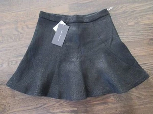 NWT ZARA Black Textured Fabric Circle Flare Out Skirt Womens sz Small - Picture 1 of 6
