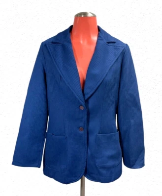 VTG 70's H Bar C Blue faux suede western Ladies fitted blazer Equestrian S - Image 1 of 4