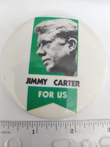 Jimmy Carter For Us American Presidential Campaign Pinback Pin 3 In - Picture 1 of 3