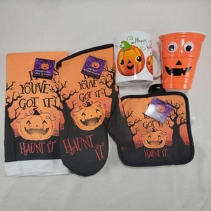 Paquete de cocina de Halloween para horno guante almohadilla caliente soporte plato toalla taza de café #1 - Imagen 1 de 6