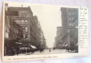 1908 Nicollet Ave Blick nach Süden Minneapolis MN Postkarte ungeteilt Rückseite - Bild 1 von 3