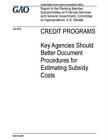 Credit Programs, Key Agencies Should Better Document Procedures For Estimat...