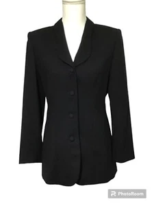  Lord & Taylor Blazer Womens Petite 6P Wool Black Lined Academia Formal - Picture 1 of 15
