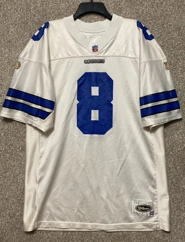 Vintage Wilson NFL Mens Dallas Cowboys Troy Aikman Football Jersey Size 52 XL Cover