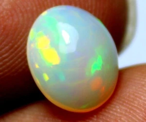 100% Natural Loose Gemstone 1.50 Ct Ethiopian Opal Flashing Fire Cabochon Stone - Picture 1 of 10