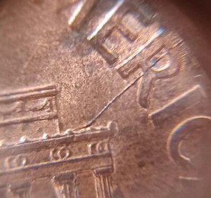 1998 Lincoln Penny Long Die Break Error From Building To The Rim No Mint Mark - Picture 1 of 4