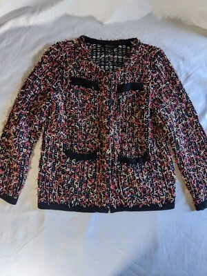 Ann Taylor Textured Cardigan Multicolor Size XS Hidden Button Pockets - Image 1 of 4