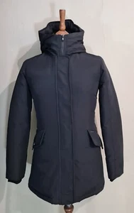 Woolrich Gleeley Hooded Down Parka Coat Black Size Small uk 6 - Picture 1 of 9