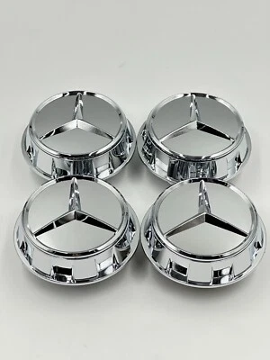 4pcs Mercedes Benz Maybach C63s E63s CLS63s AMG Chrome Center Caps Screw On 60mm - Image 1 of 4