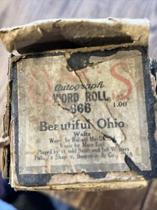 QRS Player Piano Word Roll 666 Beautiful Ohio Waltz - Picture 1 of 2