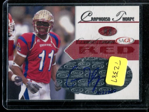 t2387 - 2005 SAGE Autographs Red #A43 Craphonso Thorpe Auto /700 - NM-MT - Image 1 of 1