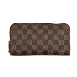 LOUIS VUITTON Zippy Long Wallet Damier Ebene Brown N41661 - Imagen 1 de 13