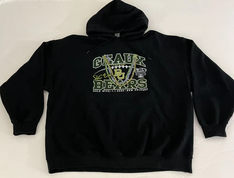 Baylor Bears Mens Hoodie Hooded Sweatshirt Black 2XL Sugar Bowl 2022 Pocket Cover