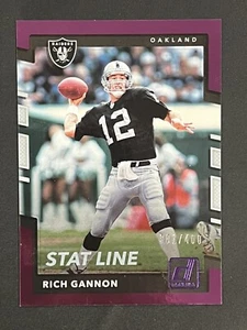 2017 Donruss Season Stat Line #184 Rich Gannon /400 Oakland Raiders - Picture 1 of 2