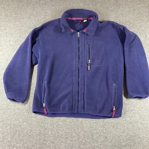 Vintage Patagonia Fleece Full Zip Jacket 2XL XXL Made in USA Dark Blue Purple - Picture 1 of 12
