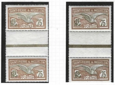 FRANCE ST. PIERRE ET MIQUELON 1909-1930 COLLECTION OF 15 GUTTER PAIRS - Image 1 of 4