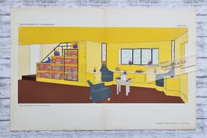1925 Stil Frankreich Velde Bibliothekszimmer Francis Jourdain Wasmuth Tafel - Bild 1 von 3