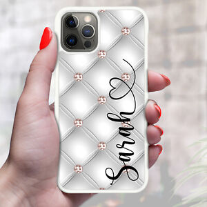 Personalised Glitzy Blush Marble Phone Case For iPhone 13 12 11 8 7 XR X XS - 06