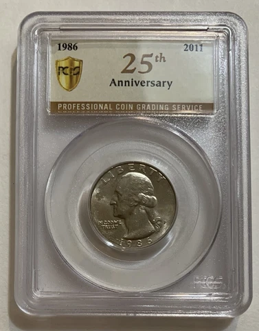 Sample Slab - PCGS 25th Anniversary - 1986-P quarter - less common sample Cover