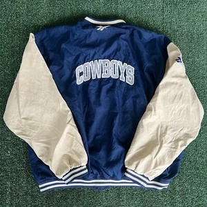 Vintage 90s Reebok NFL Pro Line Dallas Cowboys Bomber Windbreaker Jacket 2XL - Picture 1 of 17