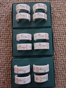 Lenox Napkin Rings Floral "Glories on Grey" Set of 12 Vtg Mint Conditionš„ - Picture 1 of 5
