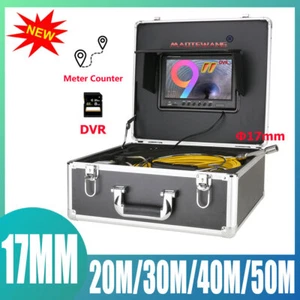 9 inch Industrial Endoscope Sewer Pipe Inspection Video Camera w/ Meter Counter - Picture 1 of 12