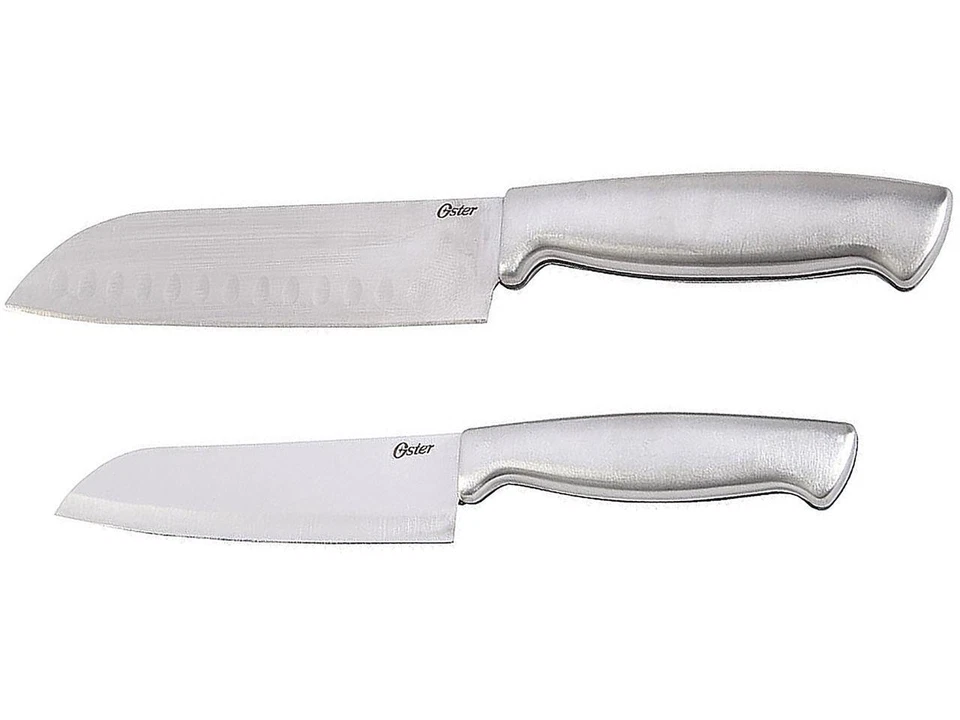 Oster Baldwyn 2 Piece Stainless Steel Santoku Knife Set