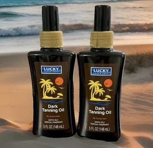 Lot Of Two (2) Lucky Dark Tanning Oil Spray No SPF Each Bottle 5 fl oz Free Ship - Picture 1 of 2