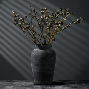 Große rustikale Keramikvase, 10 Zoll minimalistisch dekorativ Bauernhaus Vintage Tal... - Bild 1 von 7