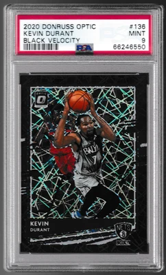 Donruss Optic Black Velocity #136 2020-21 Kevin Durant #d 08/39 PSA 9 Foto 1 de 2
