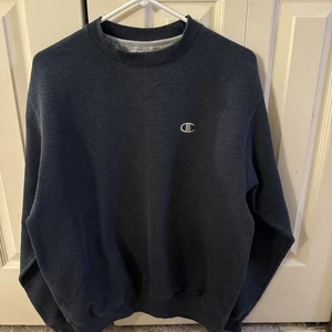 MED. Sudadera Pullover Vintage Champion Eco Azul Marino Bordada Logo C Para Hombre - Imagen 1 de 5