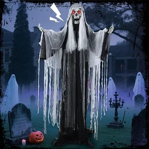 Witch Animatronic Halloween Decorations with Sound Activation and Glowing Red... - Picture 1 of 6