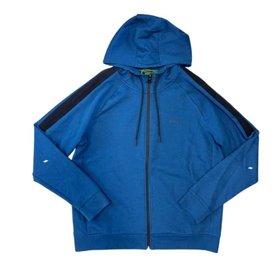 Hoodie Mens BOSS Dark Blue Full Zip Track Jacket With Logo - Size XL - Image 1 of 4