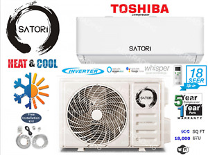 18000 Btu Ductless Air Conditioner, Heat Pump Mini Split/Smart: Inverter 18 Seer