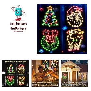 16 Inch Christmas Window Silhouette Lights Decorations, 4 Pack Waterproof Win... - Picture 1 of 8