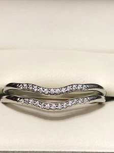 New Set Of Stuller White Gold Curved Contour 13 stone Diamond Bands Ring Guard - Picture 1 of 8