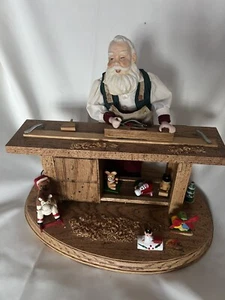 Caja de música de colección Willitts Visit From Saint Nicholas Santa Workshop figura Navidad - Imagen 1 de 10