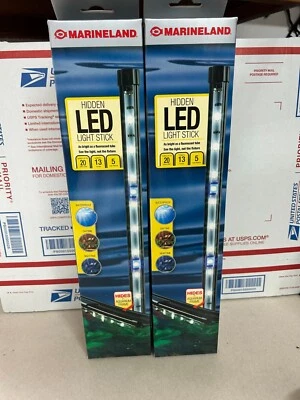 New 2-pack lot Marineland Hidden Fish Tank Aquarium LED Light Stick 13" 2-mode - Image 1 of 4