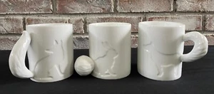 Tazas de café de porcelana DOG BUNNY FOX cola - Juego de 3 tazas de regalo - Imagen 1 de 5
