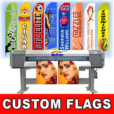 15' Regular Print Custom Swooper Advertising Flag Feather Banner + Pole & Spike - Image 1 of 4