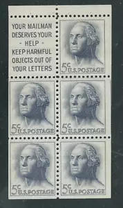 Scott #1213...5 Cent...Washington...Bklt Pane of 5...Slogan #1 - Picture 1 of 1