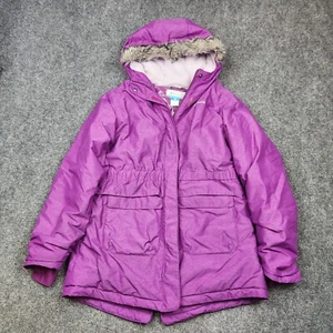 Columbia Nordic Strider Jacket Girls XL Purple Omni Heat Puffer Winter Coat Fur - Picture 1 of 8