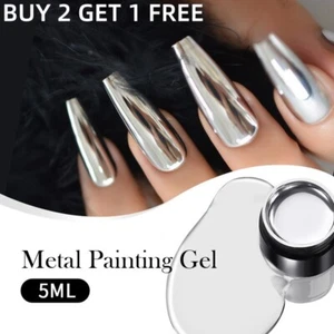 BORN PRETTY Metallic Painting Nail Gel Polish Silver Mirror Glitter Manicure Gel