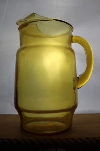 Vintage Libbey Amber Glass Plain Water Tea Pitcher 80 oz MCM 9 " - Picture 1 of 7