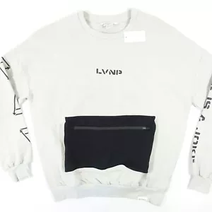 ELEVEN PARIS DAWN GRAY SMALL FRONT ZIP POCKET LVNP SWEATSHIRT SWEATER MENS NEW - Picture 1 of 8